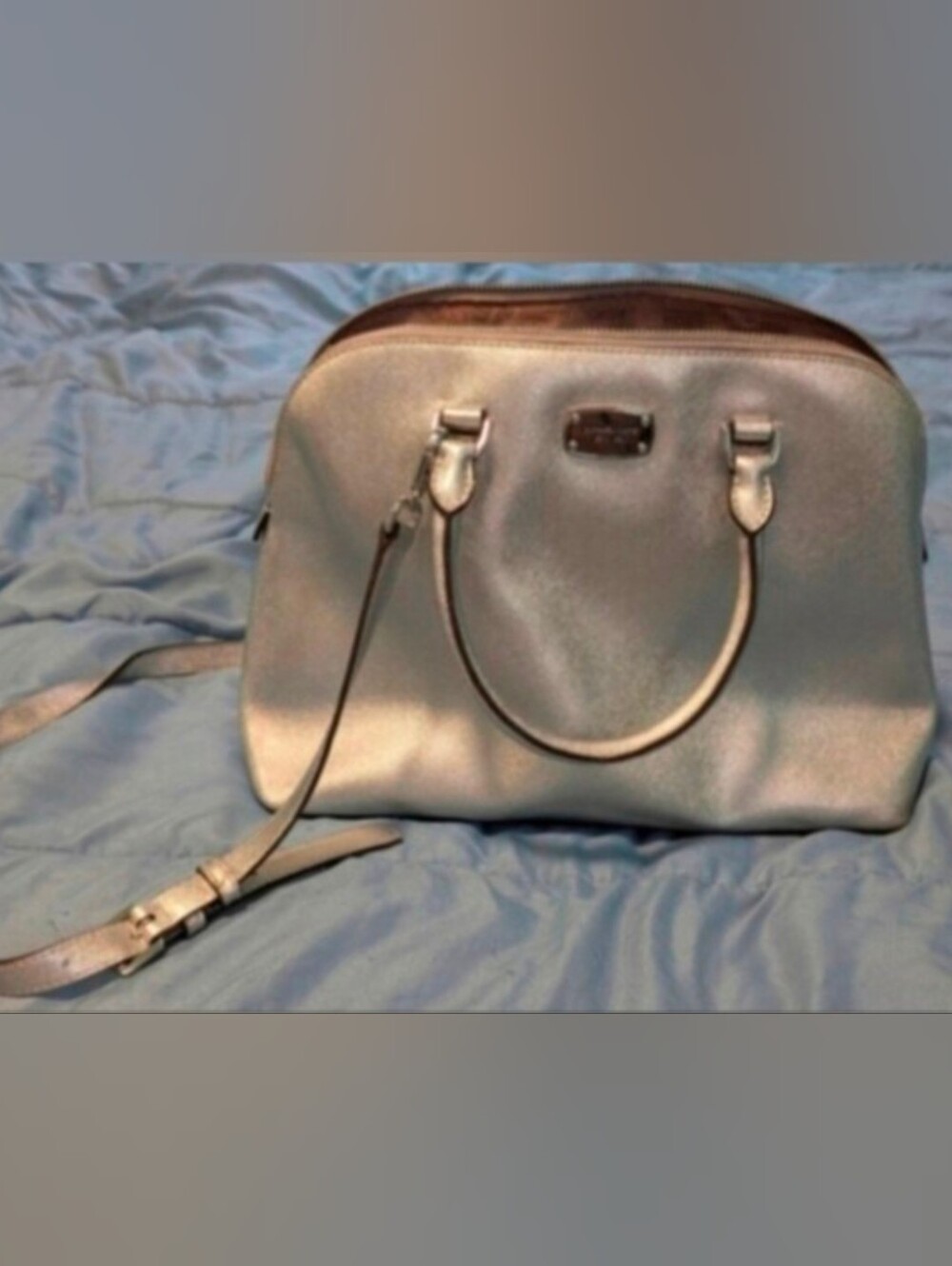 Michael Kors Metallic Silver Handbag/Shoulder Bag